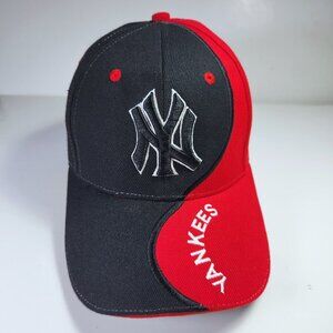 New York Yankees Baseball Hat Cap Hook & Loop Embroidered Logo Black & R…